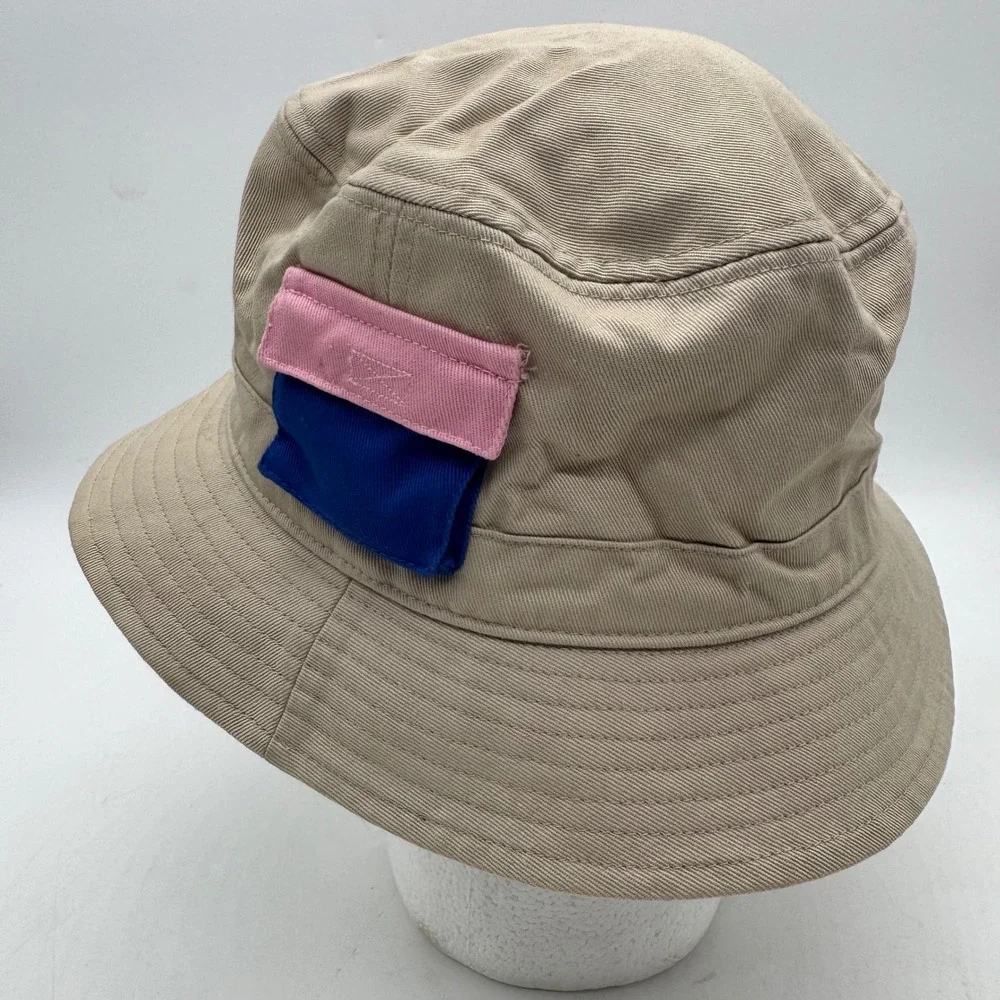 Dutch‎ Bros Coffee Radiate Kindness Bucket Hat Tan Pink Blue Cotton OS